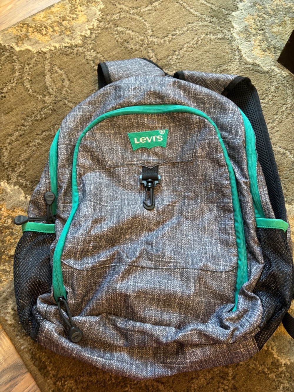 Levi's Gray Backpack with Teal Accents